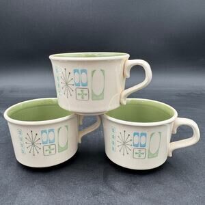 Vintage Mugs Cathay by Taylor Smith Taylor MCM Atomic Set of 3